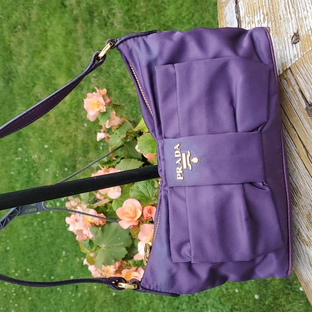 Prada Purple Bow Shoulder Bag